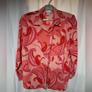 Susan Graver Pink Paisley Blouse
